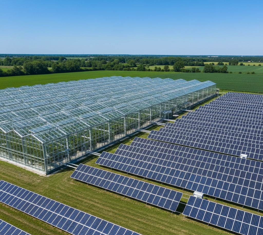 Serre panneaux solaires