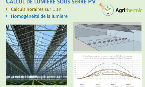 Calcul de lumière sous serre PV